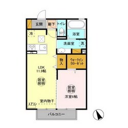 Ｄ－ｒｏｏｍ赤塚　Bの物件間取画像